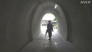エリザベス・サンダース・ホームの入り口のトンネル
